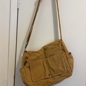 Tan Canvas Crossbody Bag